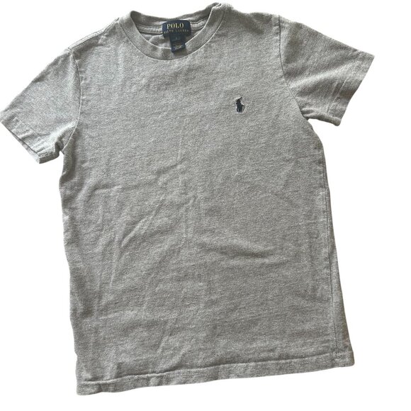 Ralph Lauren Polo T Shirt Youth Boy Size 7 Size Small Gray Short Sleeve - Picture 1 of 8